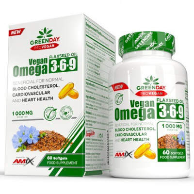 AMIX ProVegan Omega 3-6-9 Flaxseed 1000mg 60 softgels