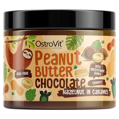 OstroVit Chocolate Peanut Butter + Hazelnuts in Caramel crunchy 500g