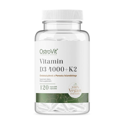 OstroVit Vitamin D3 4000IU + K2 VEGE 120vcaps (Parim enne: 05.2024)