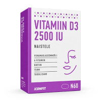 ICONFIT D3-vitamiin Naistele 2500IU 60caps