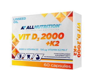AllNutrition Vitamin D3 2000IU + K2 60 softgels (Parim enne: 11.2023)