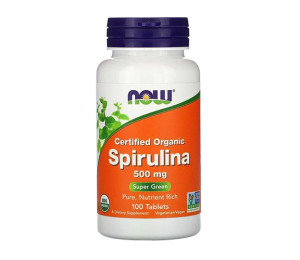 Now Foods Certified Organic Spirulina 500mg 100vtabs (Parim enne: 07.2023)