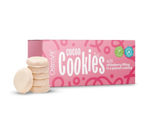 OstroVit Cocoa Cookies with Strawberry Filling in a Peanut Coating 128g