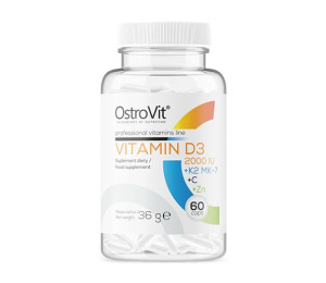 OstroVit Vitamin D3 2000IU + K2 MK-7 + C + Zn 60caps