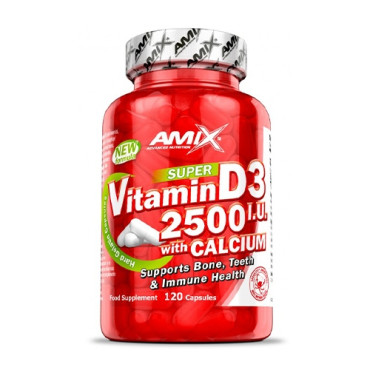 AMIX Super Vitamin D3 2500IU with Calcium 250mg 120caps