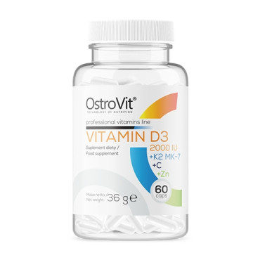 OstroVit Vitamin D3 2000IU + K2 MK-7 + C + Zn 60caps