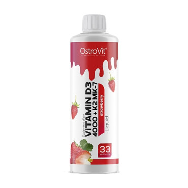 OstroVit Vitamin D3 4000IU + K2 MK-7 Liquid 500ml strawberry