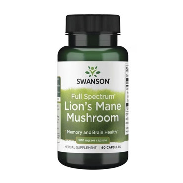 Swanson Full Spectrum Lion's Mane Mushroom 500mg 60caps