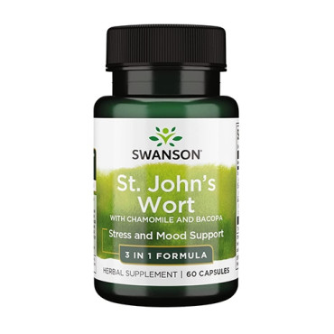 Swanson St. John's Wort with Chamomile and Bacopa 3 in 1 Formula 60caps (Parim enne: 11.2024)