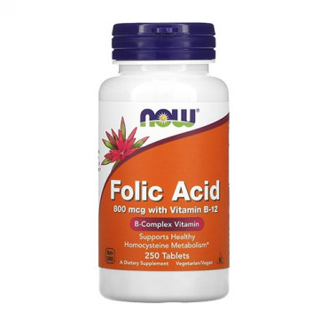 Now Foods Folic Acid 800mcg 250tabs