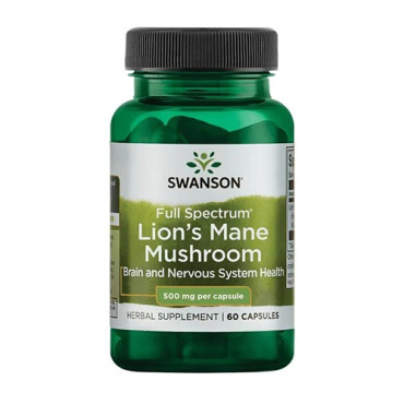 Swanson Full Spectrum Lion's Mane Mushroom 500mg 60caps