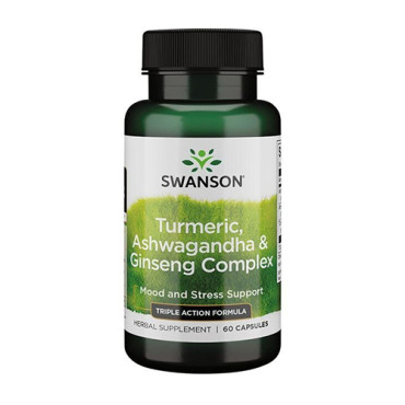 Swanson Turmeric, Ashwagandha & Ginseng Complex 60caps