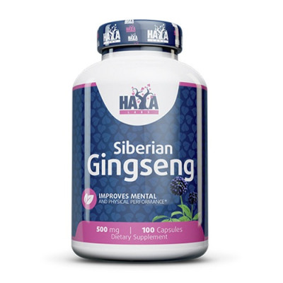 Haya Labs Siberian Ginseng 500mg 100caps (Parim enne: 02.2025)