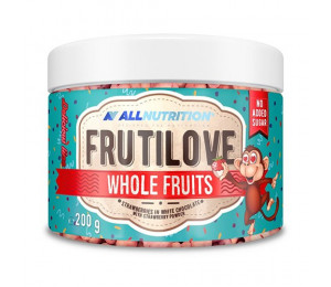 AllNutrition Frutilove Whole Fruits 200g Strawberry in White Chocolate with Strawberry Powder (Parim enne: 05.2022)