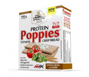 AMIX Poppies Crisp Bread Protein 100g Whole Grain with Herbs