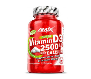 AMIX Super Vitamin D3 2500IU with Calcium 250mg 120caps