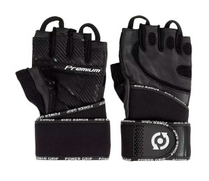 Scitec MADMAX leather Gloves featuring wrist wraps