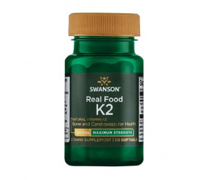 Swanson Real Food Vitamin K2 200mcg 30 softgels (Parim enne: 03.2024)