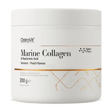OstroVit Marine Collagen + Hyaluronic Acid + Vitamin C 200g Coconut and Peach