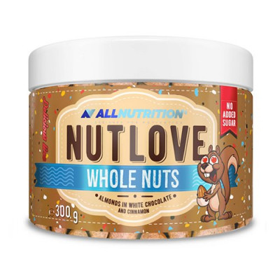AllNutrition Nutlove Whole Nuts 300g Almonds In White Chocolate And Cinnamon (Parim enne: 01.2022)