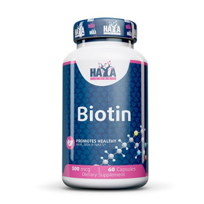 Haya Labs Biotin 500mcg 60caps (Parim enne: 03.2025)