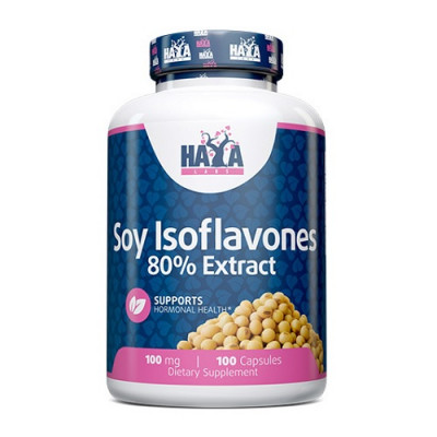 Haya Labs Soy Isoflavones 80% Extract NON-GMO 100mg, 100caps