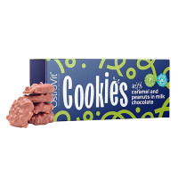 OstroVit Cookies with caramel and peanuts in milk chocolate 100g (Parim enne: 06.2024)