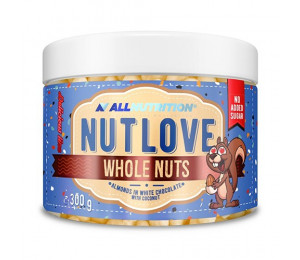 AllNutrition Nutlove Whole Nuts 300g Almonds In White Chocolate with Coconut (Parim enne: 07.2022)