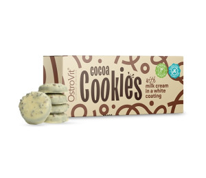 OstroVit Cocoa Cookies with Milk Cream in a White Coating 128g