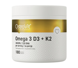 OstroVit Omega 3 D3+K2 180 softgels