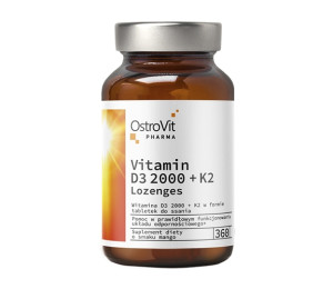 OstroVit Pharma Vitamin D3 2000 + K2 Lozenges 360tabs Mango