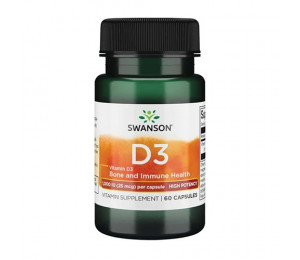 Swanson Vitamin D3 1000IU 60caps (Parim enne: 07.2024)