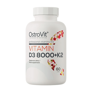OstroVit Vitamin D3 8000IU + K2 60tabs