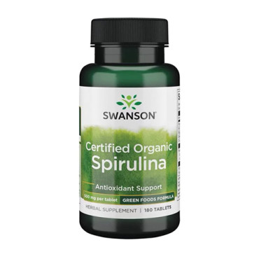 Swanson Certified Organic Spirulina 500mg 180tabs