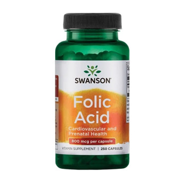 Swanson Folic Acid 800mcg 250caps