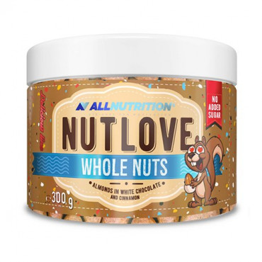 AllNutrition Nutlove Whole Nuts Almonds In White Chocolate And Cinnamon 300g (Parim enne: 01.2022)