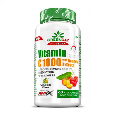 AMIX ProVegan Vitamin C 1000 with Acerola extract 60vcaps (Parim enne: 07.2024)