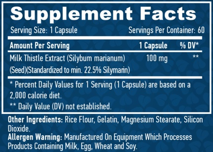 Haya Labs Milk Thistle 100mg 60caps - Antioxydants - Health support - BodyVision e-shop